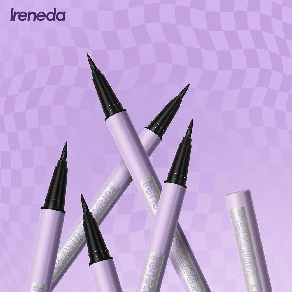 Ireneda wasserdichter schnell trocknender Eyeliner 24h langlebiges Make-up flüssiger High Liner Bleistift Longwear Pigment Frauen Kosmetik blac w4u0