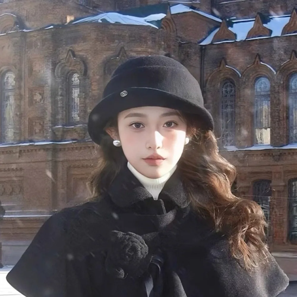 

Элегантный берет из смеси шерсти, однотонный британский цилиндр с закрученными краями, зимняя теплая мягкая модная шляпа-федора