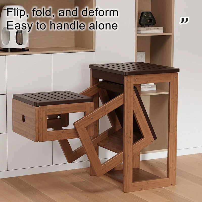 Multifunctional Indoor Three-Step Ladder, Reinforced Steady Ladder, Kitchen Stool, Step Ladder, Household Folding Ladder