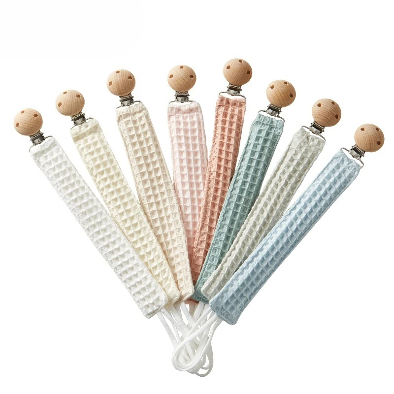 Solid Baby Pacifier Clips Chain Handmade Crochet Newborn Anti-drop Soother Chains Nipple Dummy Holder Clip Feeding Accessories