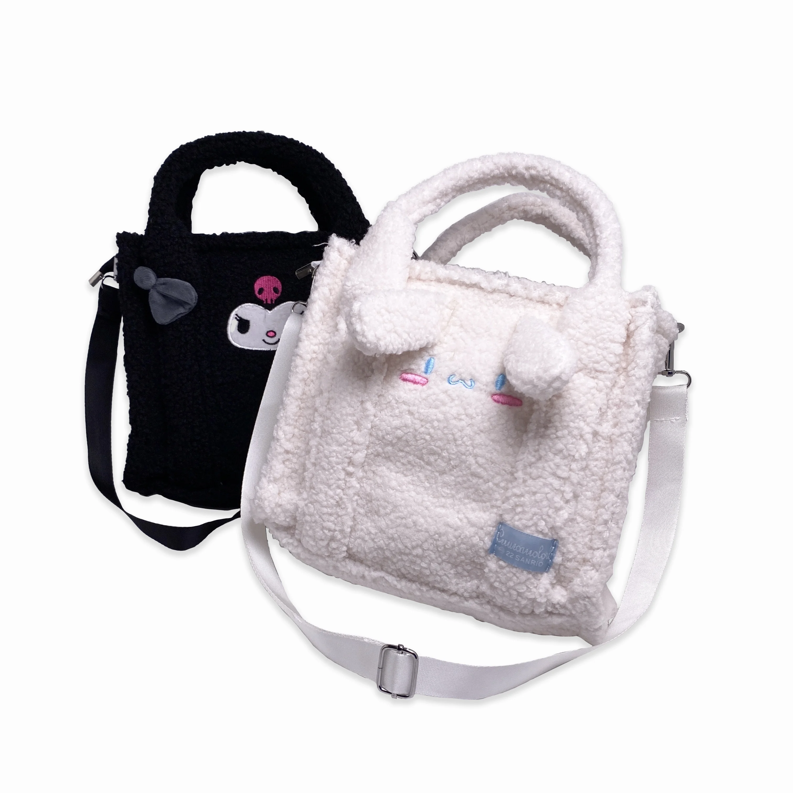 

1pc Sanrio Kulomi, CINNAMOROLL Handbag Lamb Wool Shoulder Bag Tote Bag Cute casual ladies portable bento bag