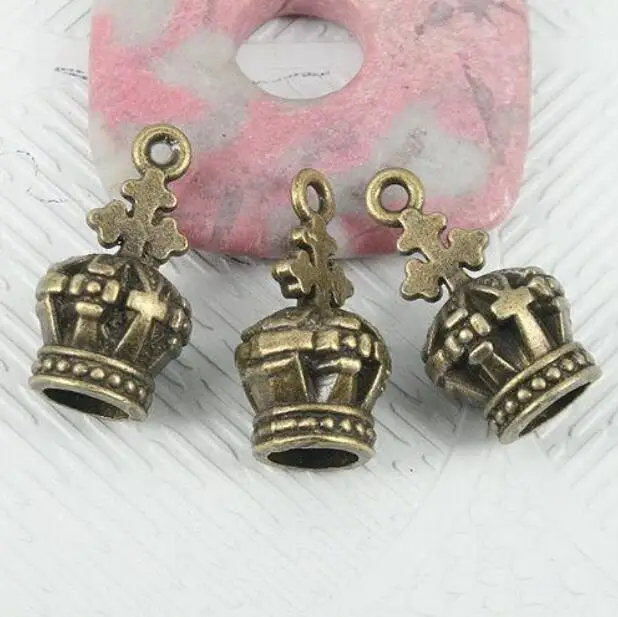 

10pcs 26*14mm hole 2.2mm antiqued bronze color crown design charms EF0764