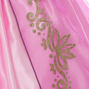 Princess Disney Rapunzel for girls, purple sleeve, tangled cosplay, birthday prom dress, Halloween children's clothes 10 Main Sales Children's Dresses - №3