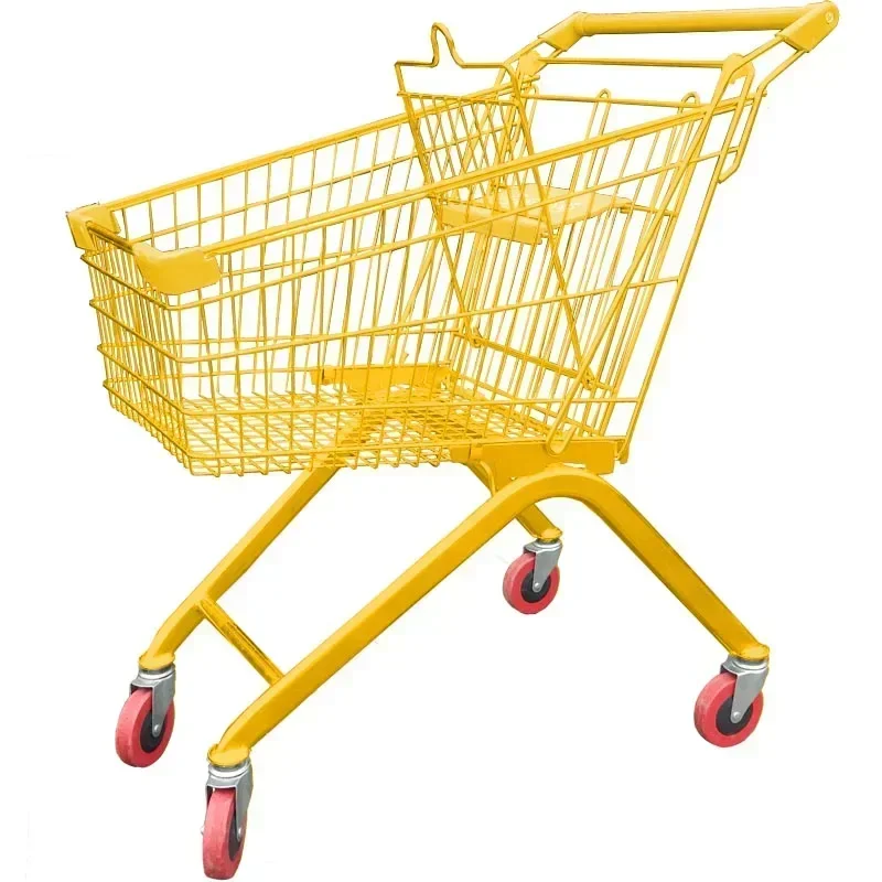 

Handcart Supermarket Shopping Cart Convenience Store KTV Pink Japanese Double Cart Photo Props