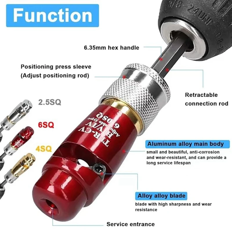 Wire Stripper Tool para eletricista, Fast Peeling Tool, Stripping Twisting Tool, Cable Wire Stripper