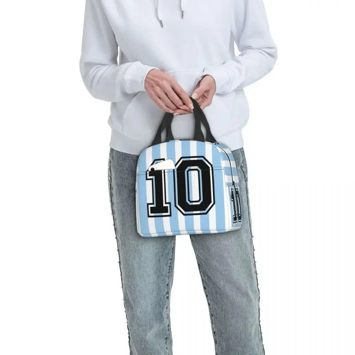 Argentina Flag Lunch Bag for Women Portable Thermal Insulated Argentine Football Gift Lunch Box Picnic Multifunction Food Tote