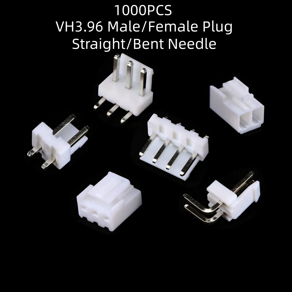 1000PCS VH3.96 3.96mm Connectors Housing Male/Female Plug/Socket Plastic Shell, Straight/Bent Needle, Female Terminal,2/3/4/5Pin
