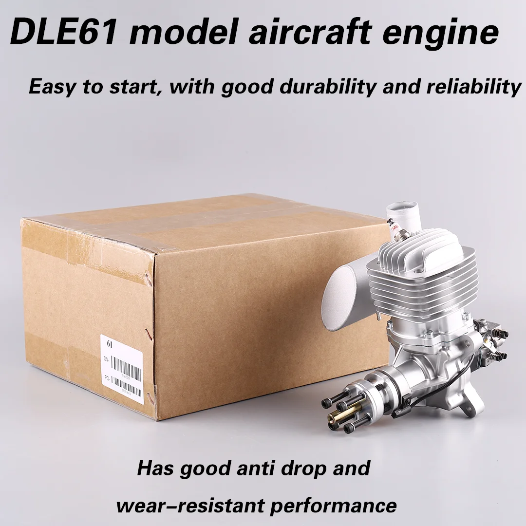 DLE61 61CC GAS Engine For RC Airplane Fixed Wing Model Single Stroke DLE Two Exhaust Wind Cold Hands Start After Stroke