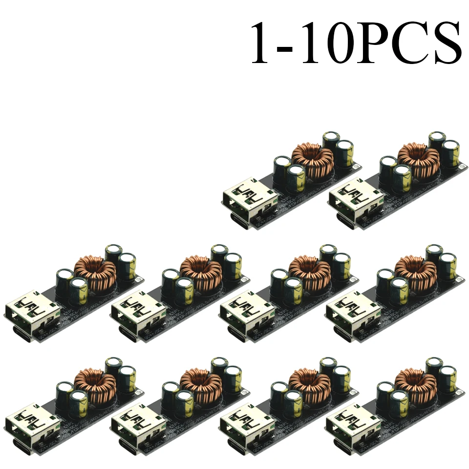 1-10PCS QC4.0 QC3.0 USB Typ-C Handy-Schnellladegerät 6-35V Step-Down-Buck-Boost-Modul für Mobiltelefone SCP/FCP PD