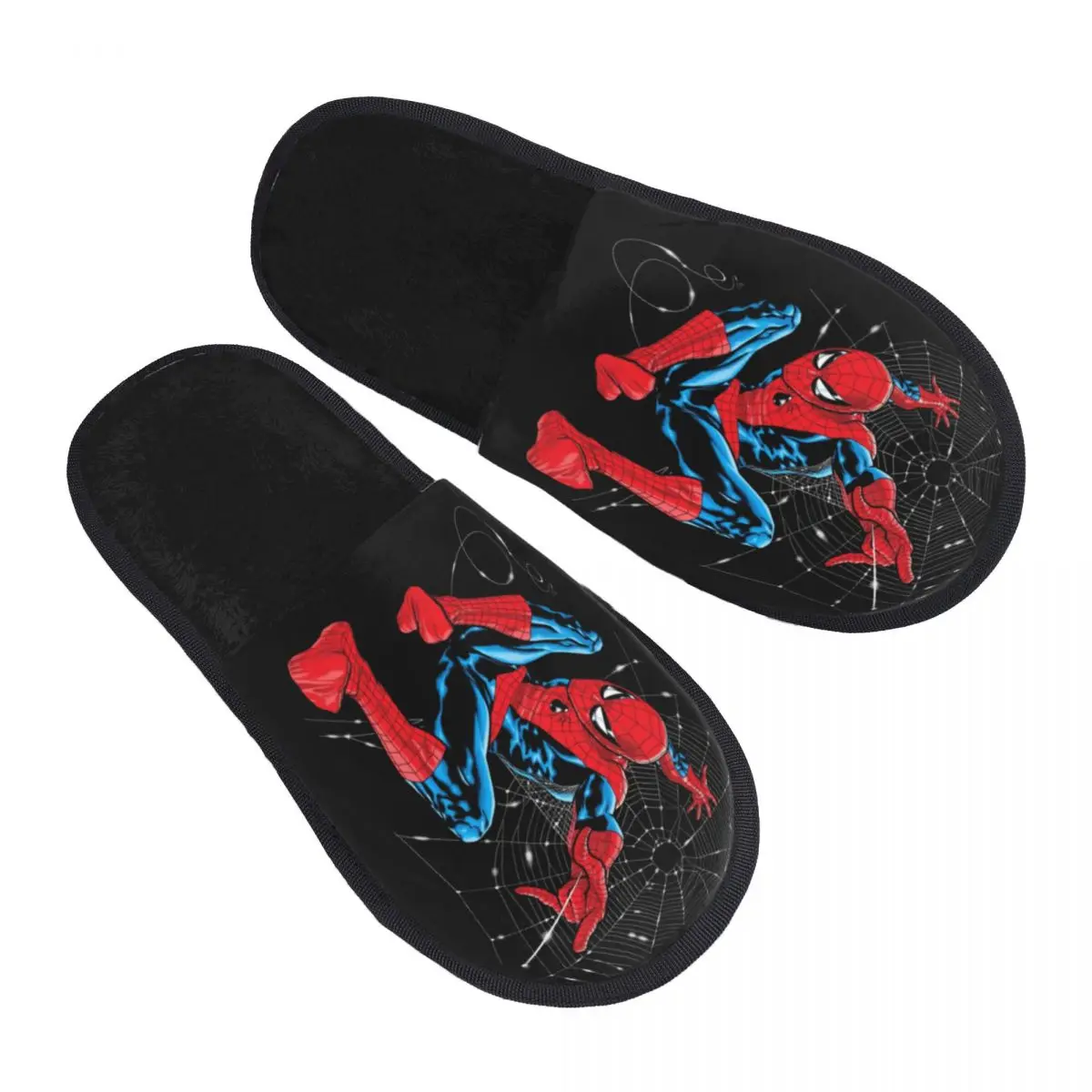 Custom Spiderman Guest Slippers for Hotel Women Spider Web House Slipper