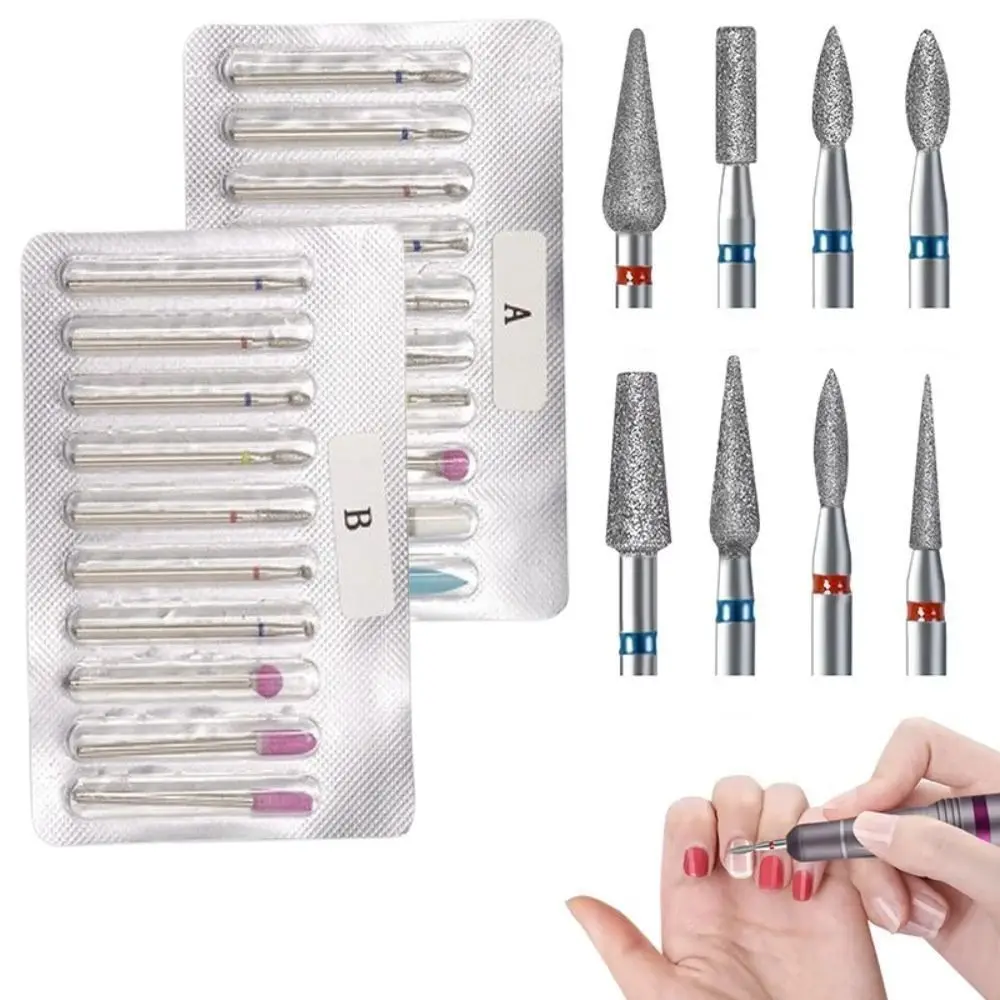 10 قطعة النمط الروسي مسمار تلميع سماعات رأس عالية صلابة إزالة الجلد الميت مسمار الفن مثقاب الخشب أطقم الكهربائية الروتاري