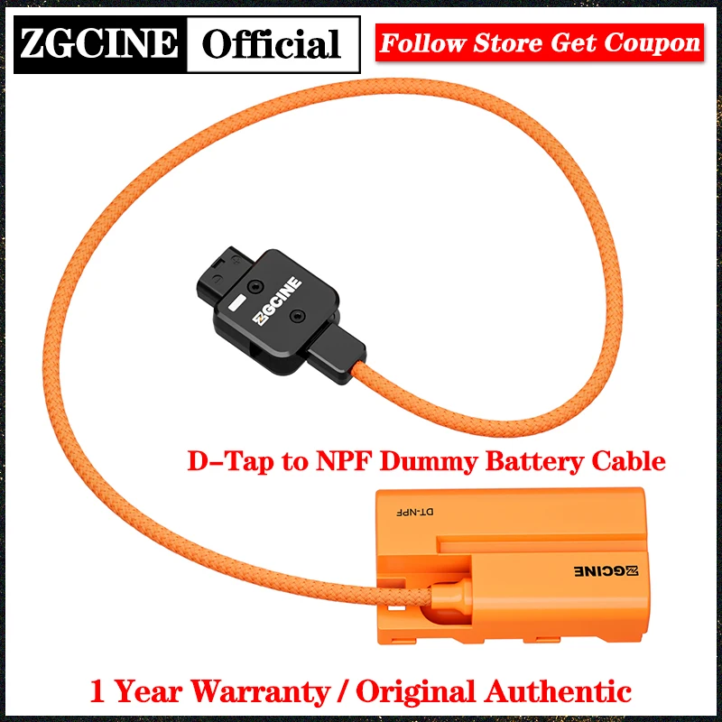ZGCINE D-Tap to NPF Dummy Battery Cable (braided wire）