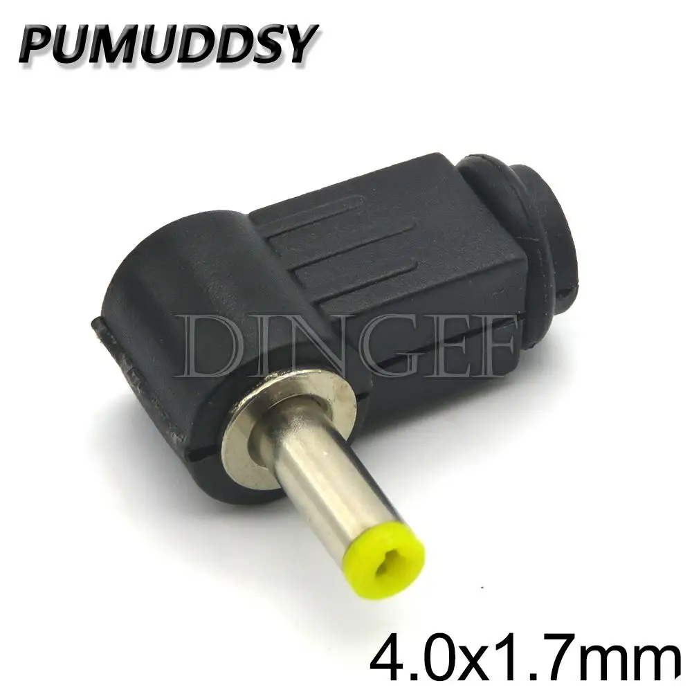 5PCS/lot DC Plug 90 degree elbow 4.0x1.7mm 4.0*1.7MM DC power plug wiring assembly welding wire type 4.0x1.7