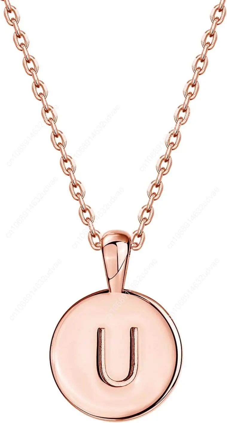 Collana con ciondolo lettera iniziale placcata in oro 14 carati per donna |   Collana con iniziali alfabetiche in oro