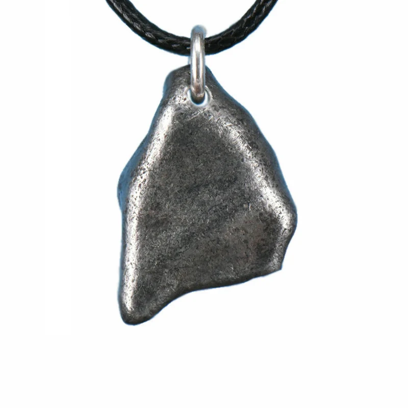 

Natural Fidelity Hip Hop Cool Get Friends Birthday Present Boutique Nickel Iron Meteorite Rough Stone Necklace Pendant