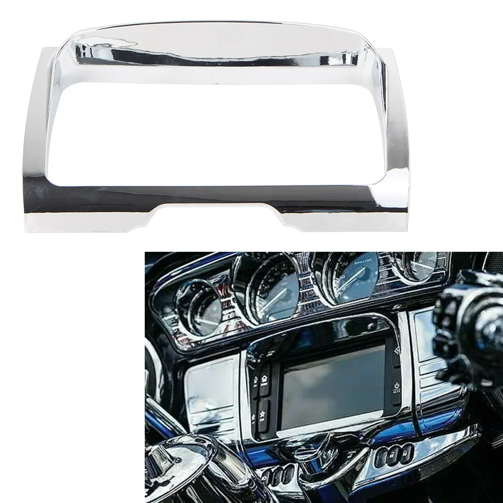 Chrome Motorcycle Radio Trim Bezel Center Stereo Accent Frame for Harley Touring FLHT STREET GLIDE FLHX 2014-2019 Accessories