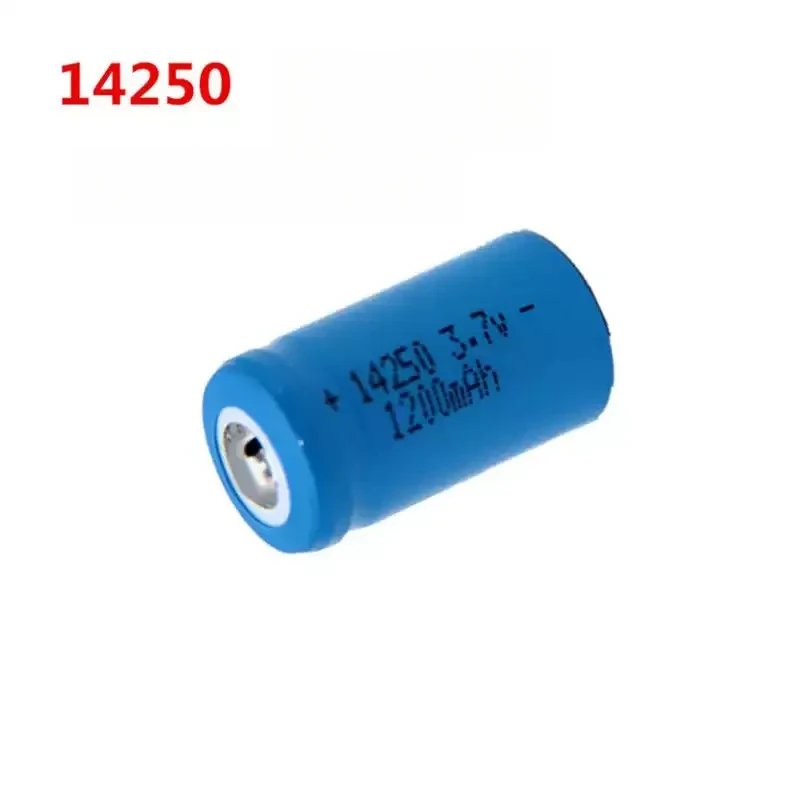 for 4pcs/lot  battery 14250   3.7V 1200mah Rechargeable lithium battery 1/2 AA Li-ion batteries  Red/green cordless penlight