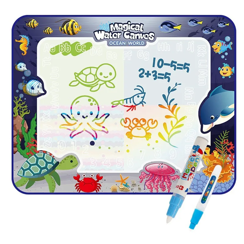 Tapis de dessin à l'eau magique, planche de peinture réutilisable avec stylos, jouets éducatifs Montessori pour enfants, cadeau d'halloween et de noël