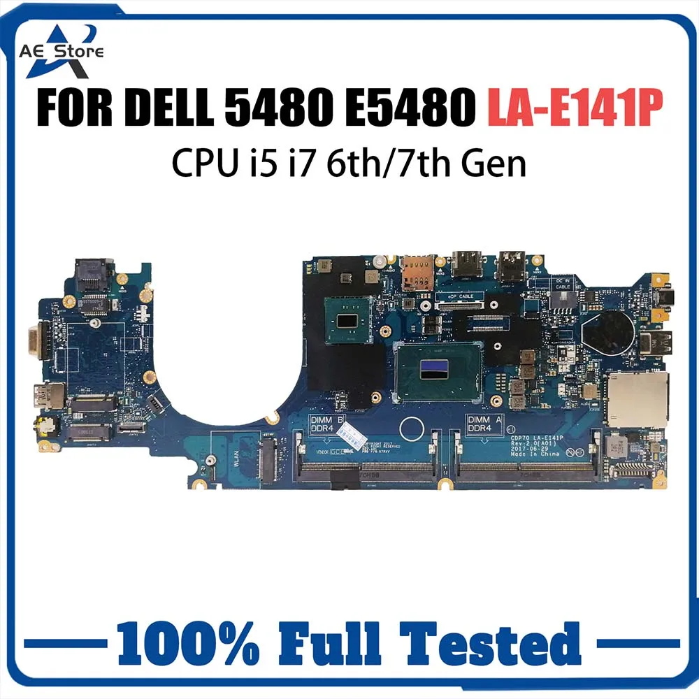 

Computer Mainboard For DELL 5480 E5480 0MP1YJ LA-E141P CN-0MP1YJ Laptop Motherboard With I5 I7 6th 7th CPU Systemboard