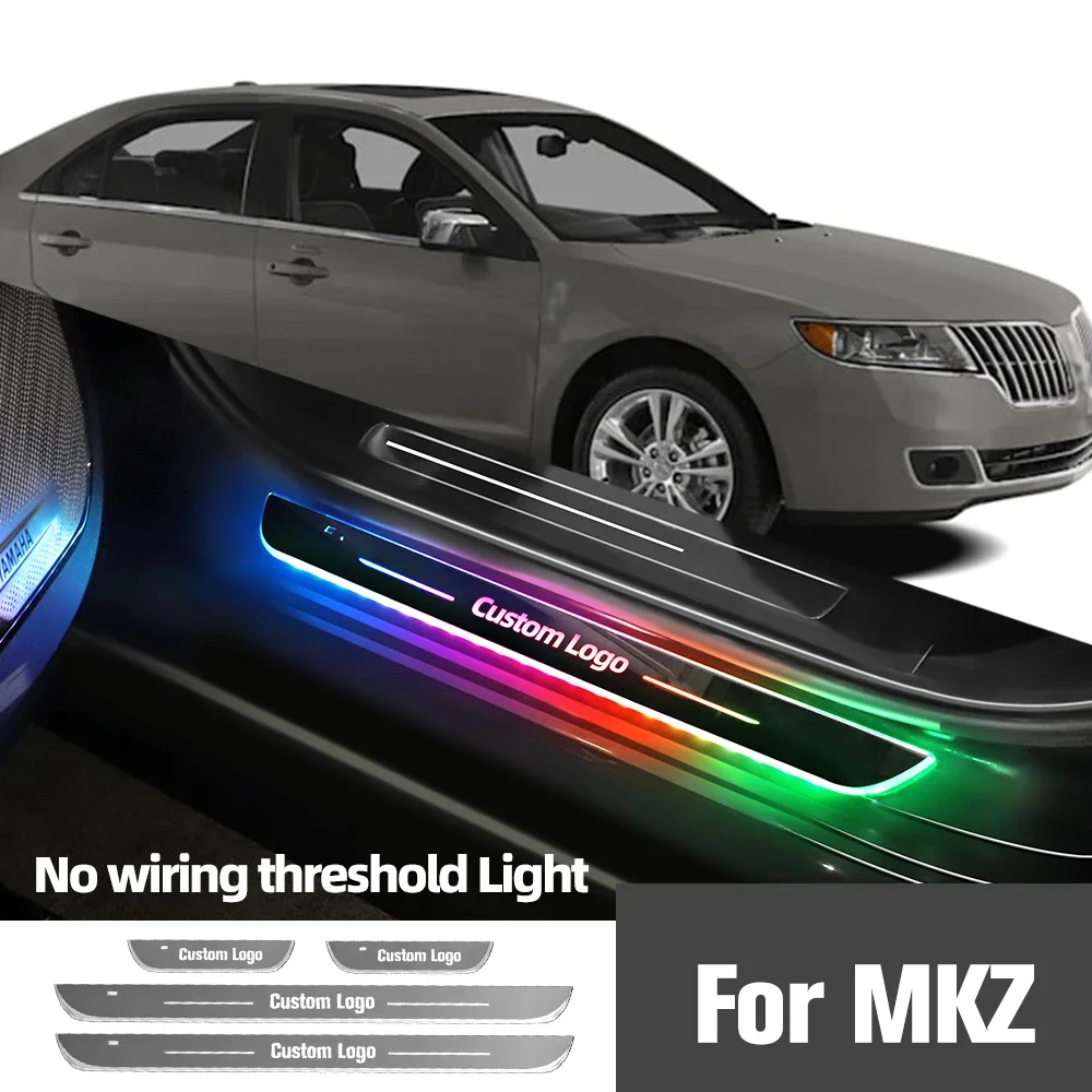 For Lincoln MKZ 2006-2020 2014 2015 2018 2019Car Door Sill Light Customized Logo LED Welcome Threshold Pedal Lamp Accessories