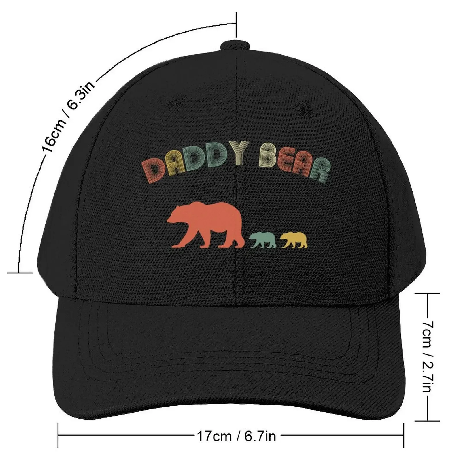 Vintage Retro Daddy Papa Bear Father's Day Baseball Cap Sun Hat For Children Mountaineering Vintage Men Women's