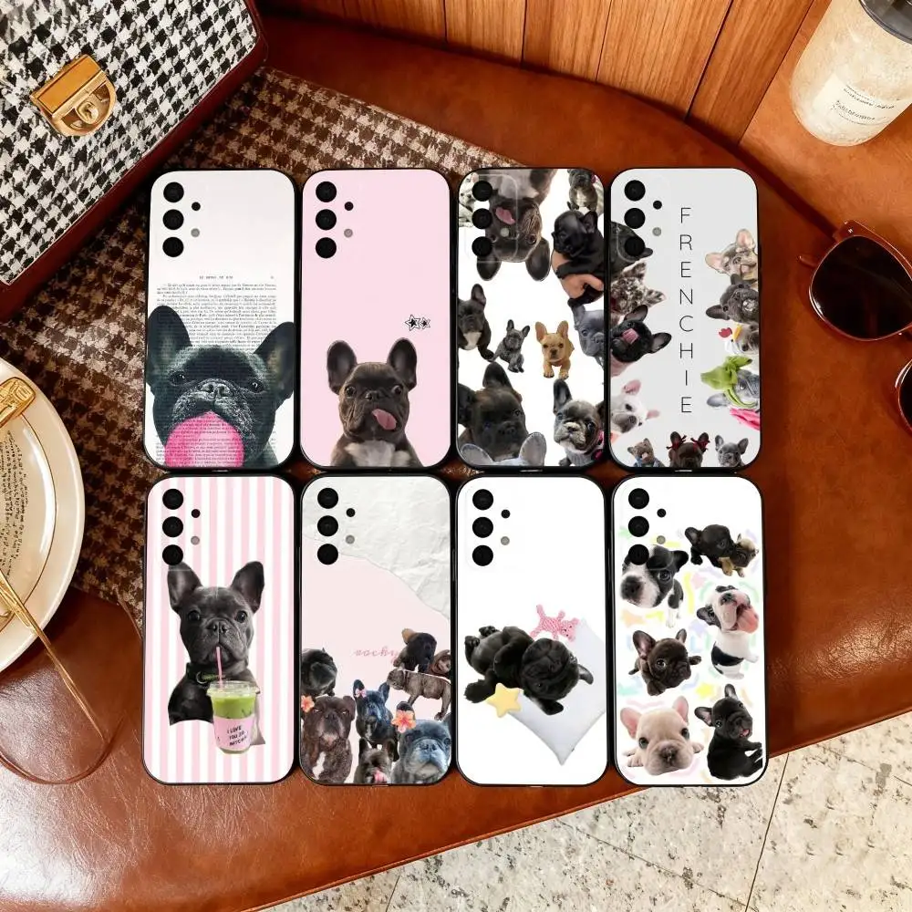 

Frenchies French Bulldog Dog Phone Case For Samsung Galaxy A73,A72,A71,A70,A53,A52,A51,Soft Silicone Black Cover