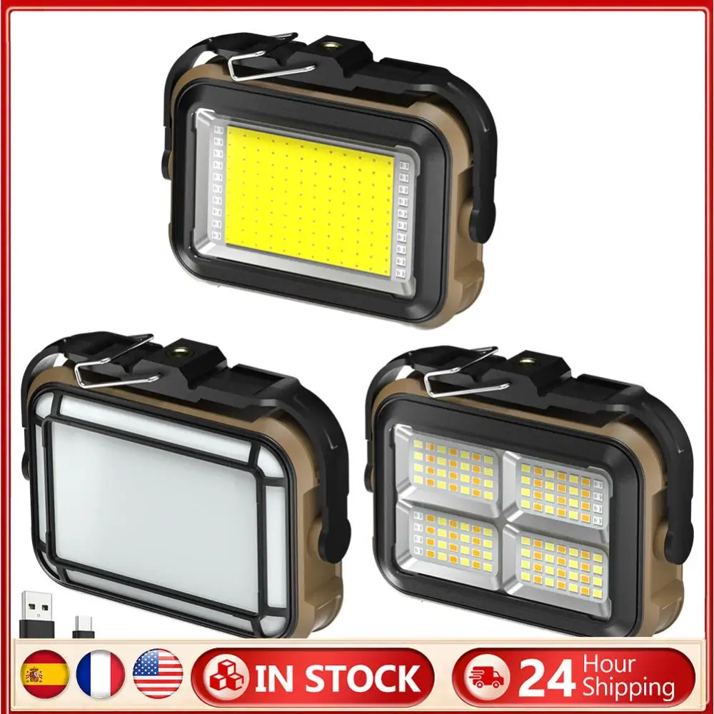 

Solar Work Light Construction Lamp USB Charging Emergency Worklight 3600mAh Power Display for Construction Site Garage Workshop