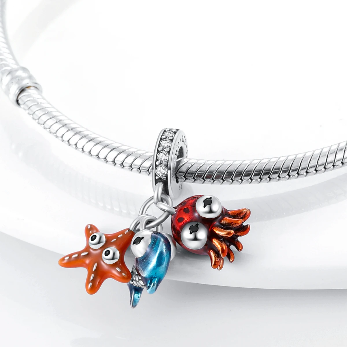Animal Collection Silver Plated French Bulldog Cat Butterfly Ladybug Charms Beads fit Original Bracelet Jewelry Making