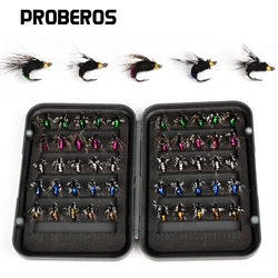 Kit de moscas secas y húmedas Proberos con caja de aparejos gratis