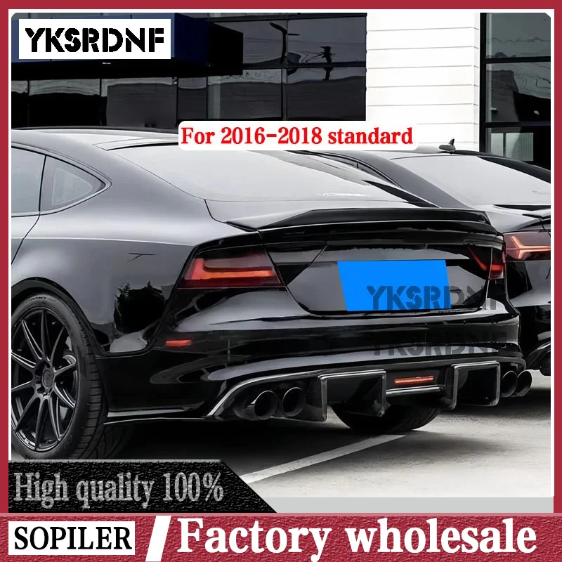 Für Audi A7 Carbon Faser/MATT SCHWARZ/GLÄNZEND SCHWARZ Hinten Stoßstange Diffusor Lip Spoiler Hohe Qualität Auto Zubehör 2011 2012-2018
