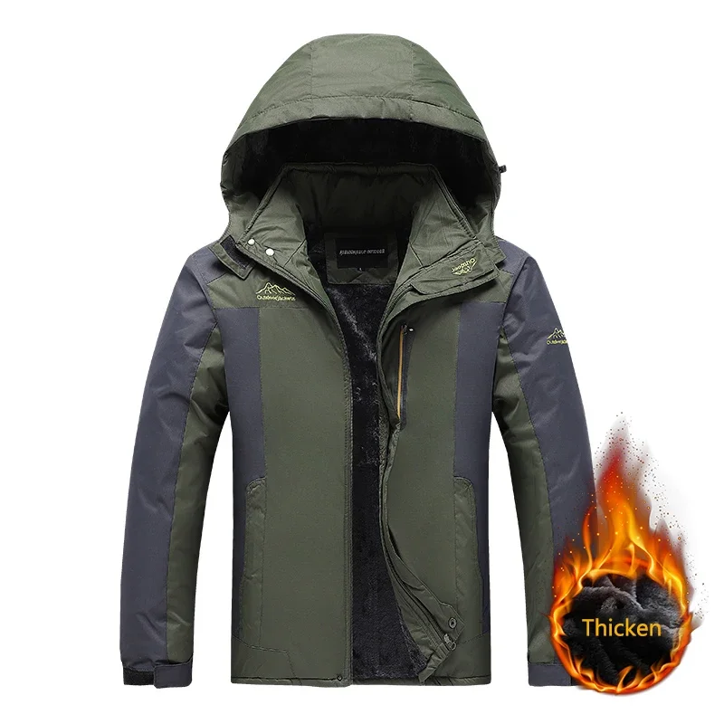 2024 Winter Thick Men Fleece Windproof Parkas Jacket Coat Men Casual Autumn Waterproof Detachable Hooded Anorak Parkas Mens 9XL