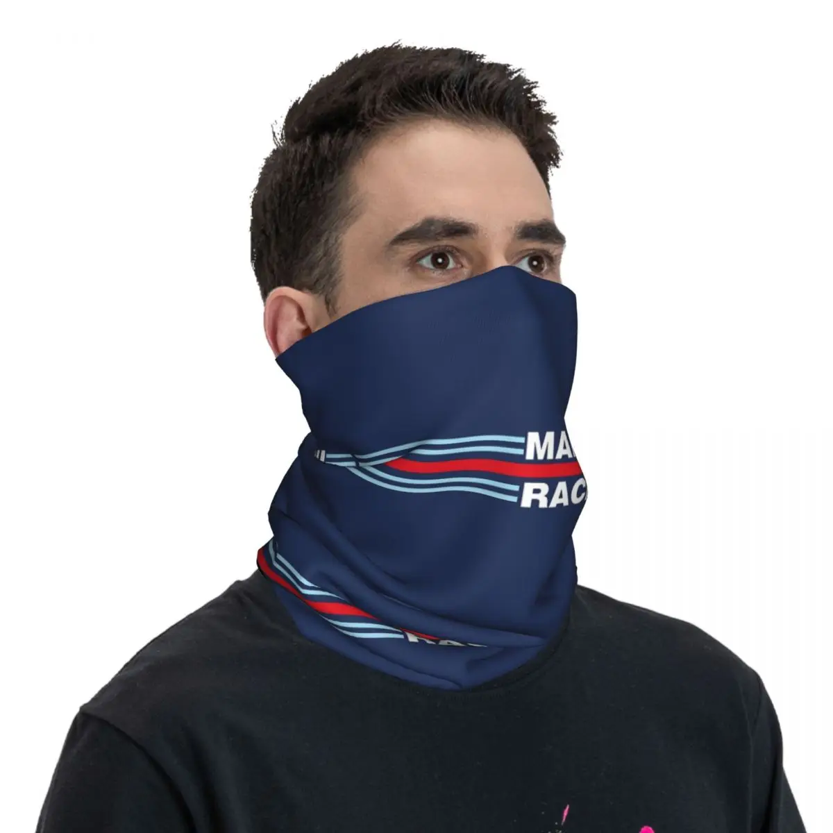 Martini Racing Stripe (backgroundless) Bandana Neck Gaiter Printed Mask Scarf Cycling Scarf Hiking Fishing Unisex Windproof