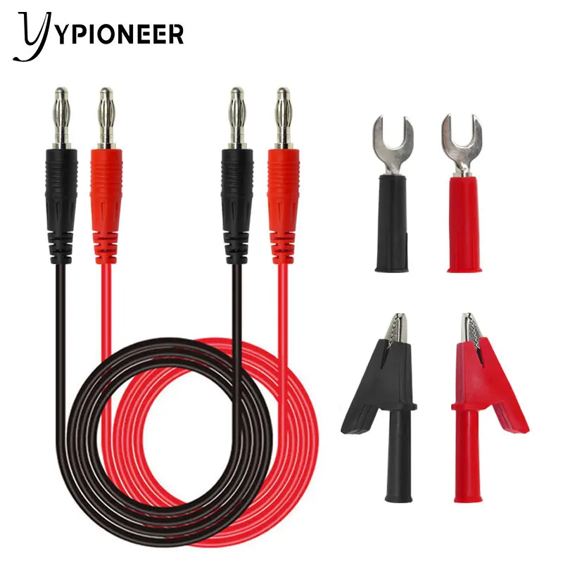 

YPioneer P1041B 4mm Banana to Banana Plug Test Lead kit with Alligator Clips U Type Spade Adapter for Electrical Testing