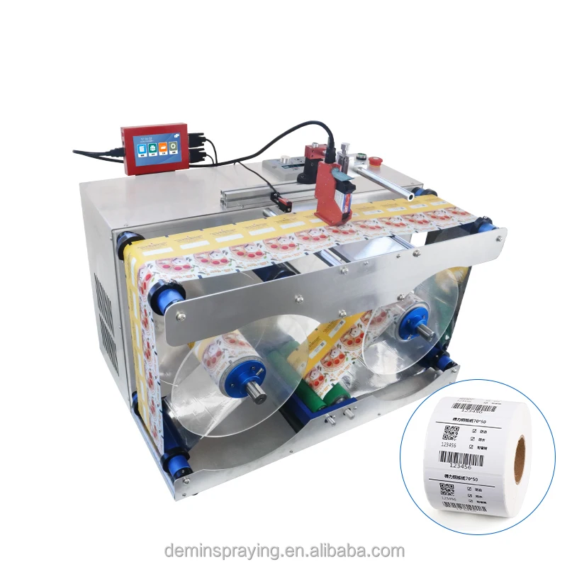 

Demin Intelligent High Speed Automatic Label Jet Coding Rewinding Machine Label Film Tape Rewinding Jet Coding Machine