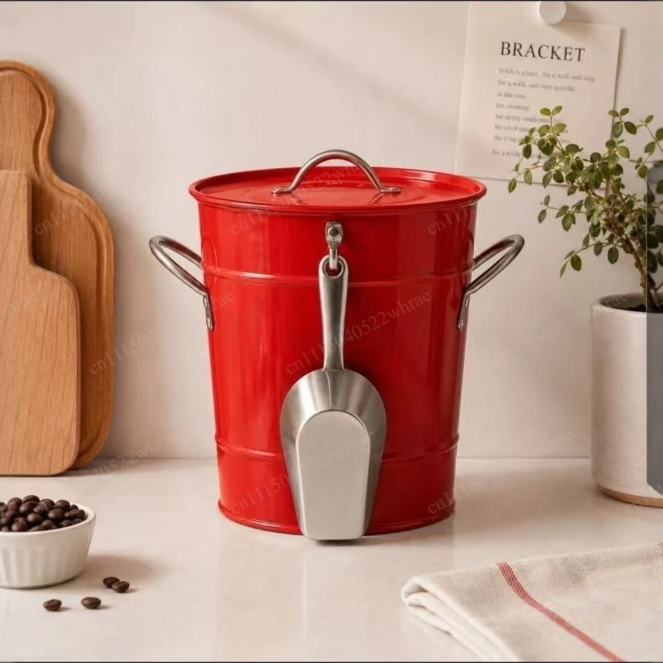 Retro ice bucket, ice wine bucket, beer cold bucket, household multi-functional storage box