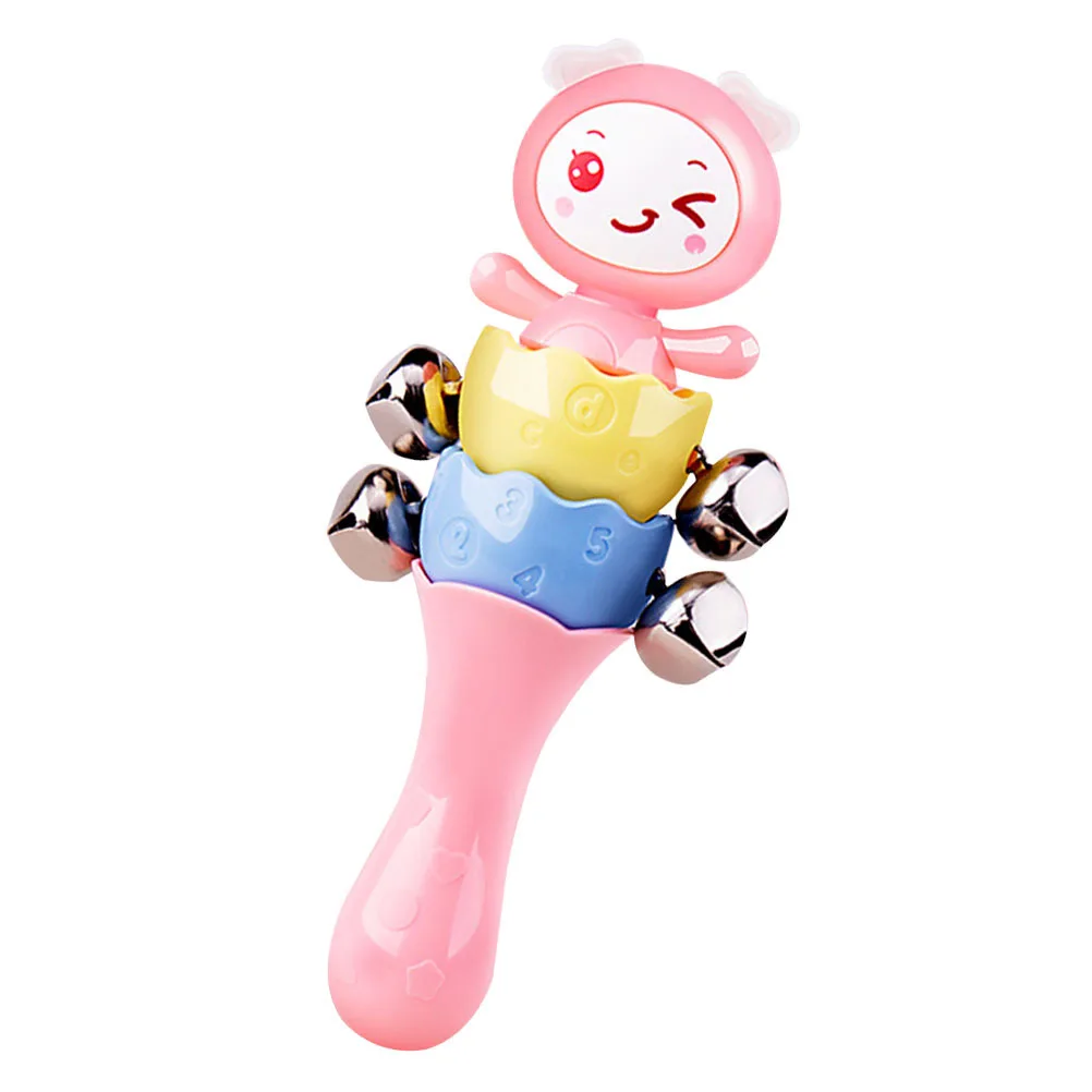 Educatieve Baby Tafelbel Cartoon Schudden Muziekbel Handgreep Ontwikkel Coördinatie Ouder Kind Interactie Cartoon Rammelaar