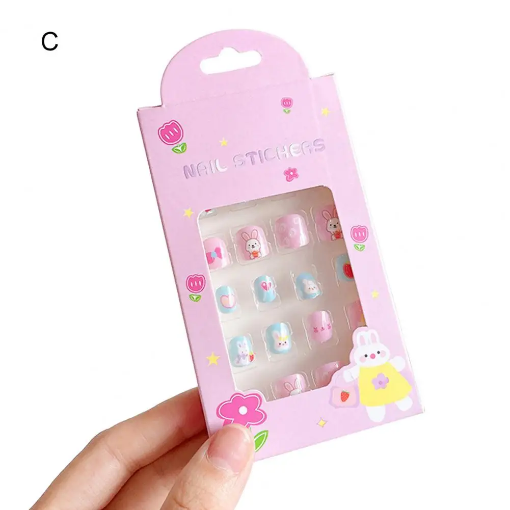 Uñas postizas Kawaii para niños, juego de pegatinas de Arte de uñas, Kit de uñas creativas Diy para uñas de moda