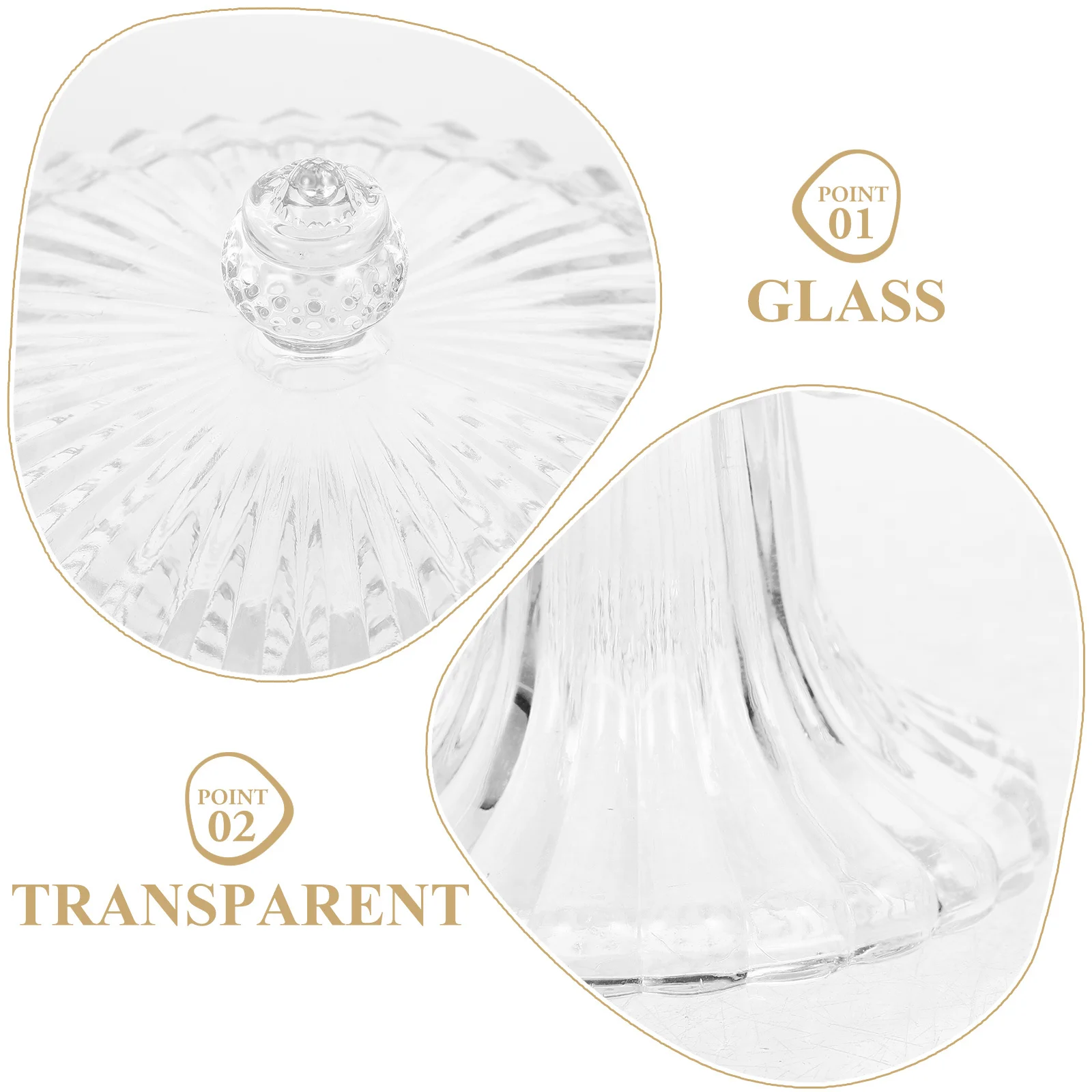 

Clear Glass Jewelry Container with Lid Luxury Desktop Storage Jar for Rings Earrings Necklaces Wedding Gift Valentine Present