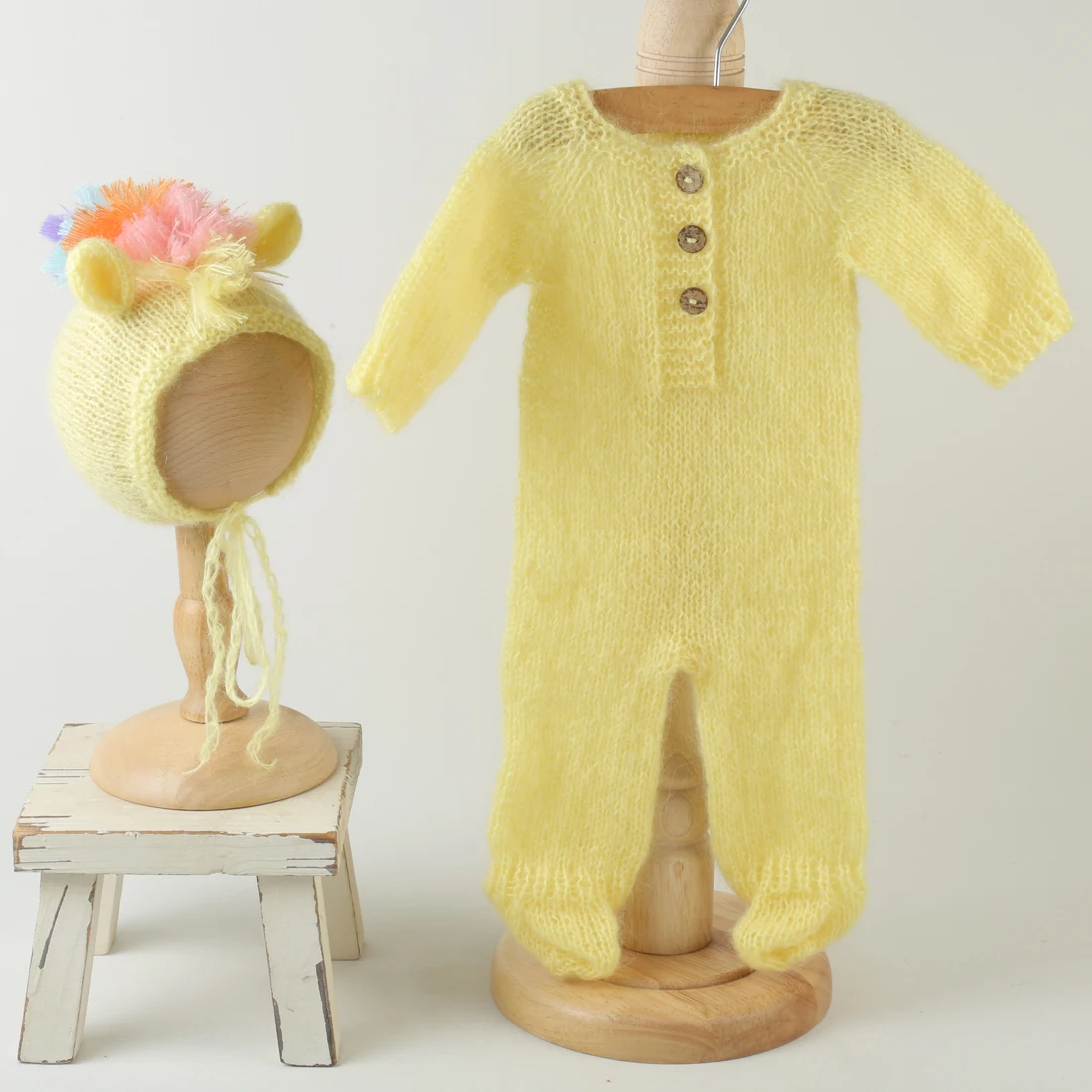 

Knitted Stretch Horse Romper Clothing Set Newborn Photography Props Baby Outfit Photograhy Accessories