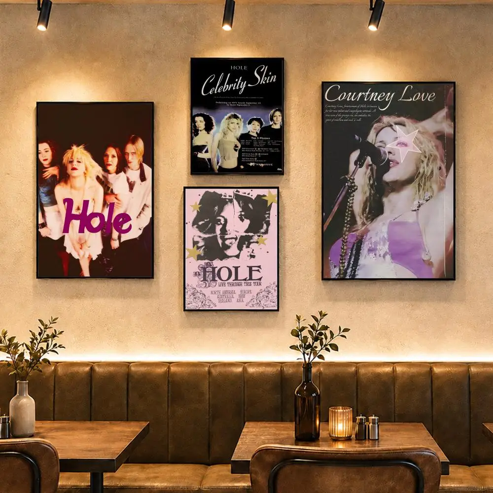 Rock Band H-HoleS Poster Vintage Retro Anime Poster Stickers Peel and Stick Wall Art Home Decor