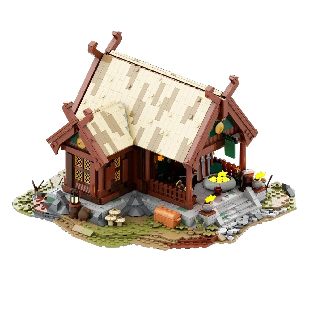 1813PCS ใหม่ MOC ภาพยนตร์ซีรีส์ร้อนขาย Retro อาคาร Blacksmith House รุ่น DIY ประกอบของเล่นเด็กของขวัญวันเกิดชุด