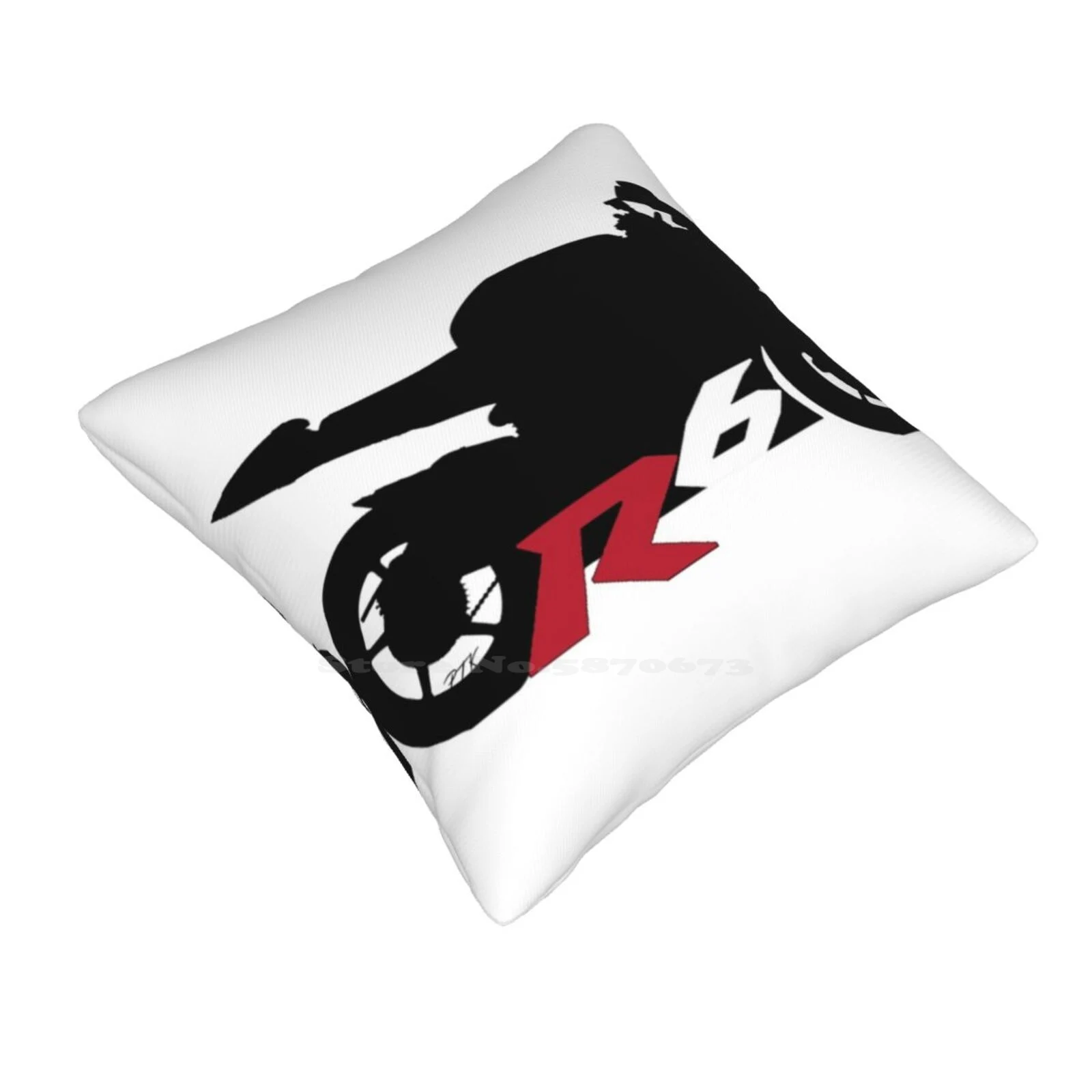 R6 Silhouette Funny Cute Decor Square Pillowcase Ptk Moto Ptk Designs Motorcycles R6 Calamari Race Team