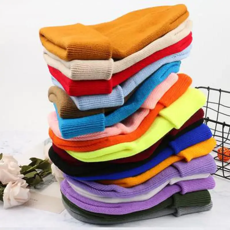 Зимние шапки для женщин и мужчин, вязаные однотонные милые шапки для девочек, осенние женские шапки-бини, теплый капот, женская повседневная кепка Зимние шапки для женщин и мужчин, вязаные однотонные милые шапки для девочек, осенние женские шапки-бини, теплый капот, женская повседневная кепка