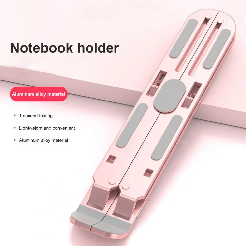 Aluminum Alloy Laptop Holder Portable Foldable Laptop Holder 10-level Height Adjustment Universal Hollow Heat for Desktops