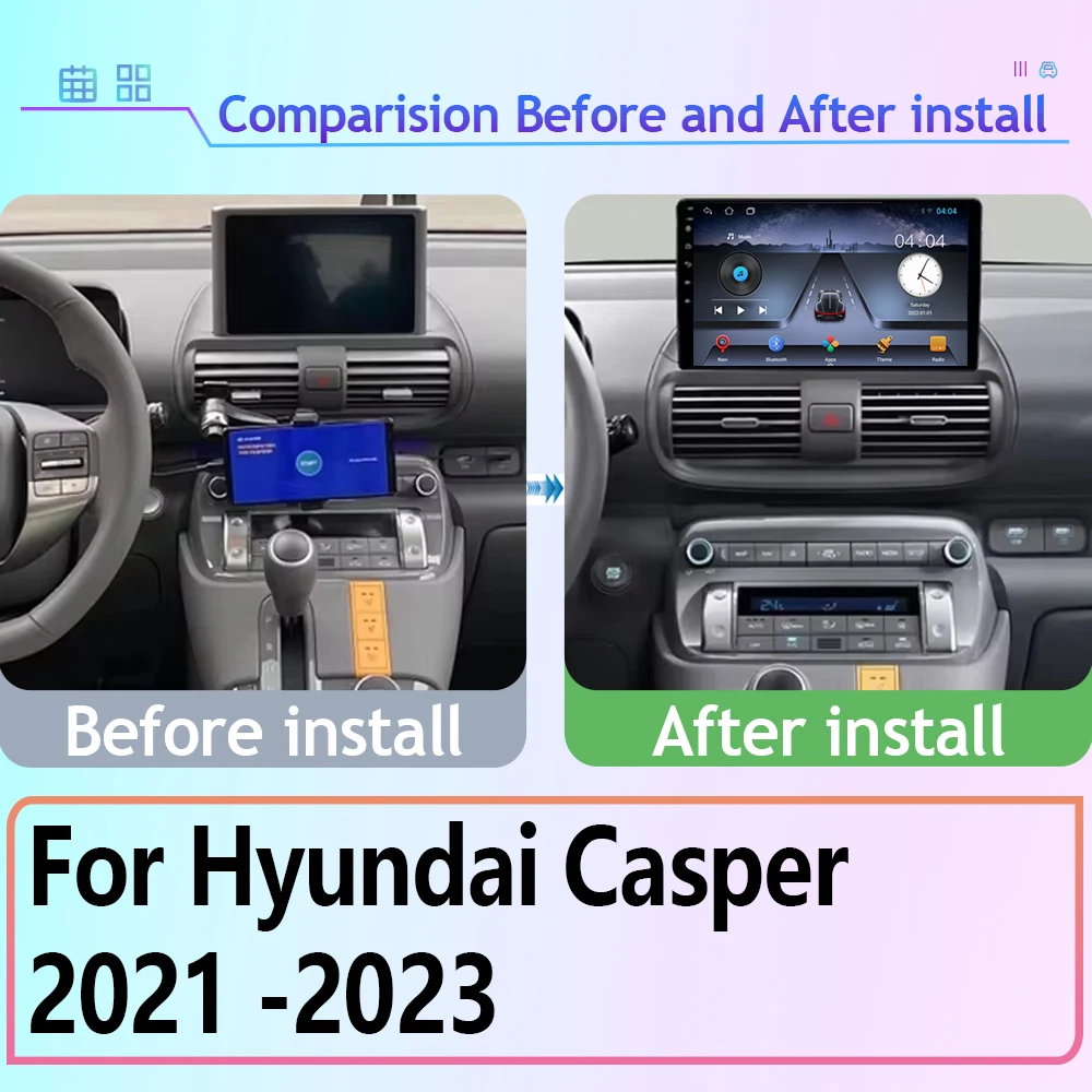 Android 14 Car Radio Car Stereo For Hyundai Casper 2021 -2023 Car Multimedia Player GPS Navigation 4G WIFI BT DSP Carplay Auto