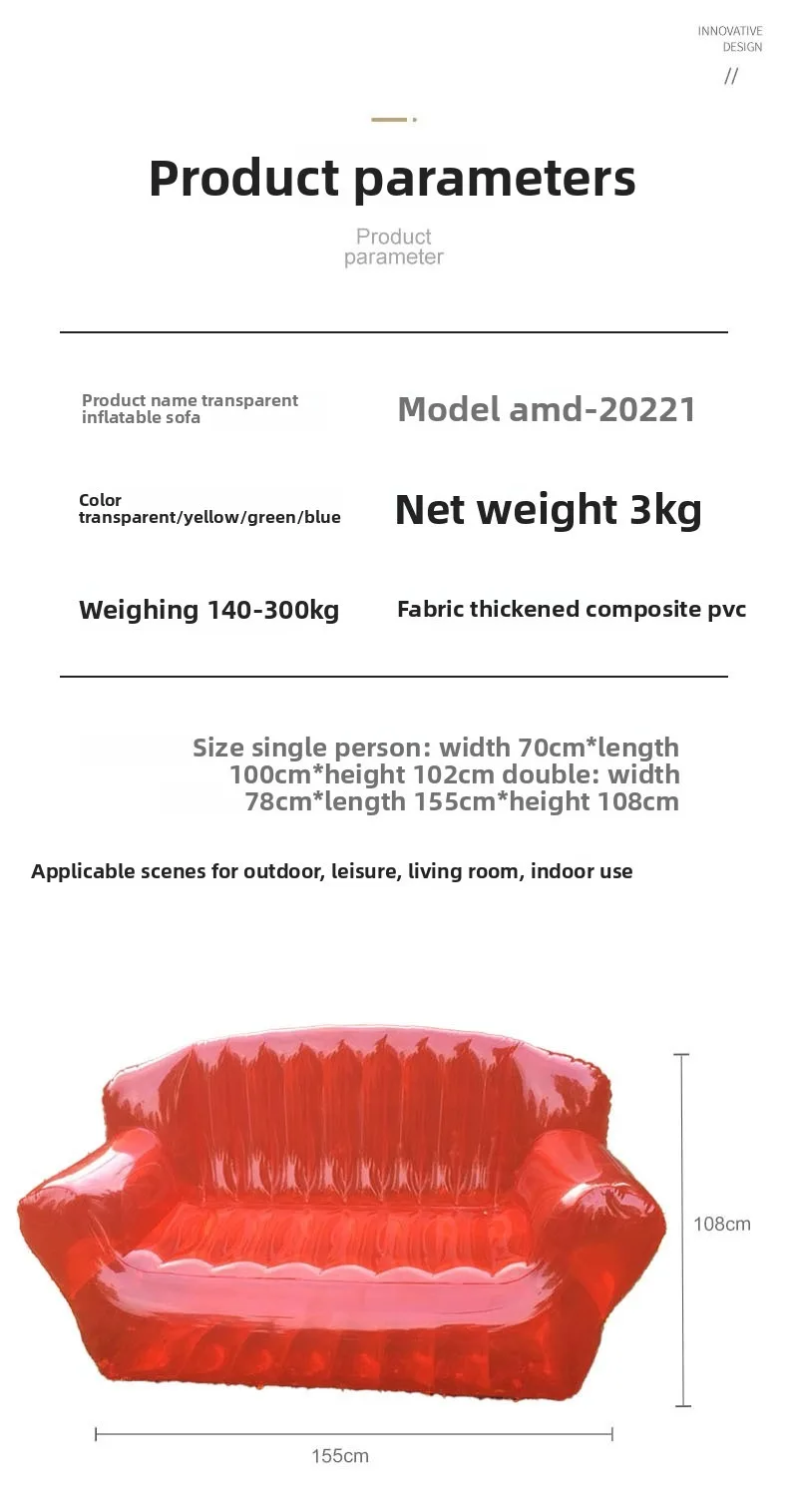 Silla inflable sofá doble PVC comodidad en el hogar