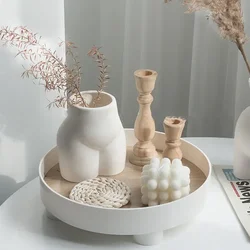 Modern Decorative Trays Home Decor Round Storage Tray Organizer Storage Box Table Vase Aromatherapy Stand Candlestick Stand