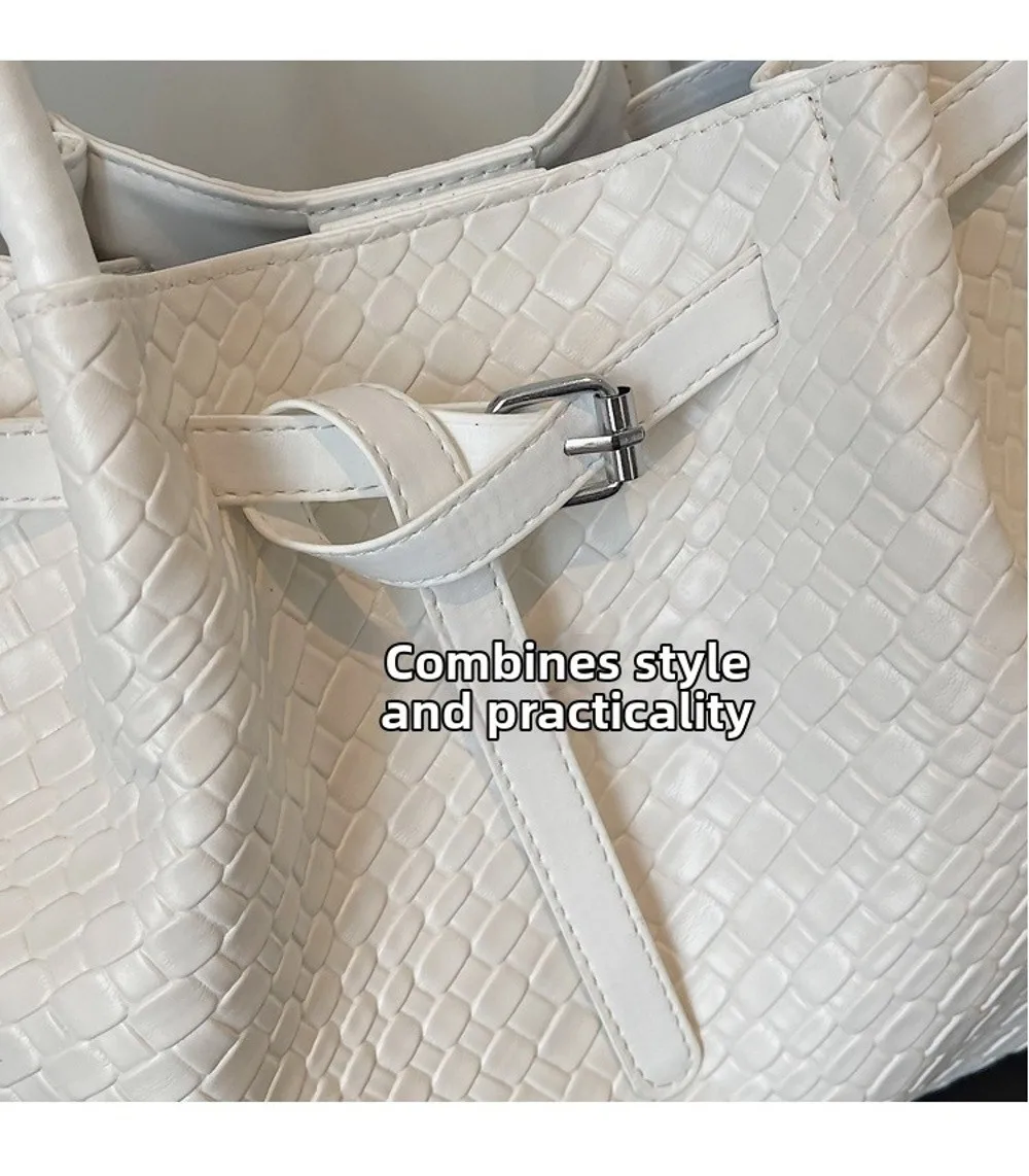 Schultertasche aus PU-Leder, elegante Retro-Handtasche mit großem Fassungsvermögen, erhältlich in 4 Farben, Einkaufstasche für den Arbeitsweg, Schule/Reisen/Arbeit – Detail 8