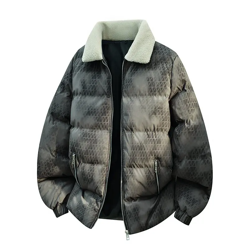 الخريف والشتاء الاتجاه الجديد الأمريكية خمر سميكة الدافئة القطن وسادة مبطنة الرجال الرياضة فضفاضة كبيرة الحجم معطف عالية الجودة