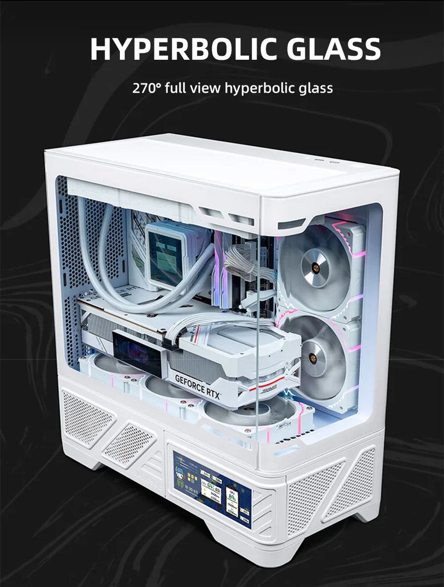 VALKYRIE M-ATX PC Case Gaming Desktop Case VK03-M LCD suporta